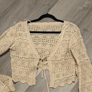 Sincerely Jules Cream Crochet Cardigan